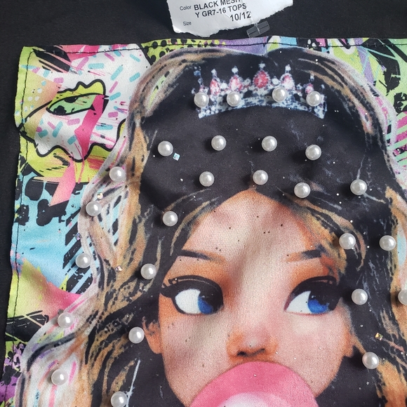 NWT Girls Black Cropped Top - Picture 2 of 6